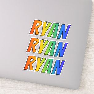 Förnamn "RYAN" med rolig regnbågefärgläggning Klistermärken