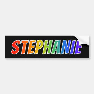 Förnamn "STEPHANIE": Rolig regnbågefärgläggnin Bildekal