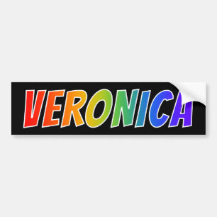 Förnamn "VERONICA": Rolig regnbågefärgläggning Bildekal