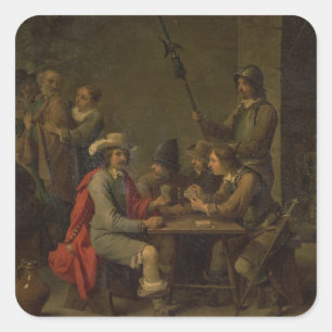 Förnekandet av St Peter, 1646 (olja på kanfas) Fyrkantigt Klistermärke