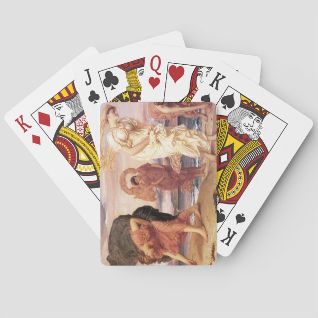 Forngrekiska flickor som plockar småsten casinokort (Baksidan)