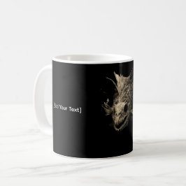 Fornhistorisk Fiskskalle Grunge Mörk Konst Kaffemugg
