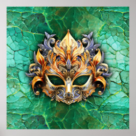 Förnimbar venatansk mask på Bright-Grönt Poster
