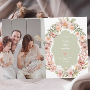 Förnimbart meddelande om fjäril Garden Baby Inbjudningar