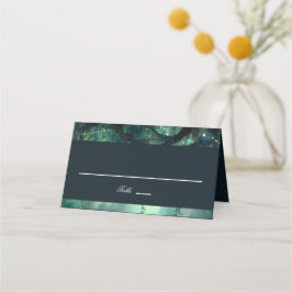 Förnimbart träskgaffelvagns bröllopskort placeringskort