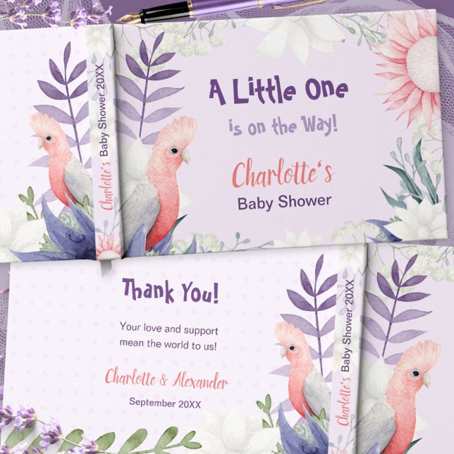 Förnimmad babystövel för lavender gästböcker (Enchanted Lavender Baby Shower Guest Book ©Susanne Sachers - Sunny Mind 🌞)