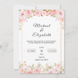 Förnimmad blooms-bröllopsinbjudan inbjudningar