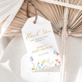 Förnimmad Butterflies Blommigt Gräns Baby Shower Presentetikett