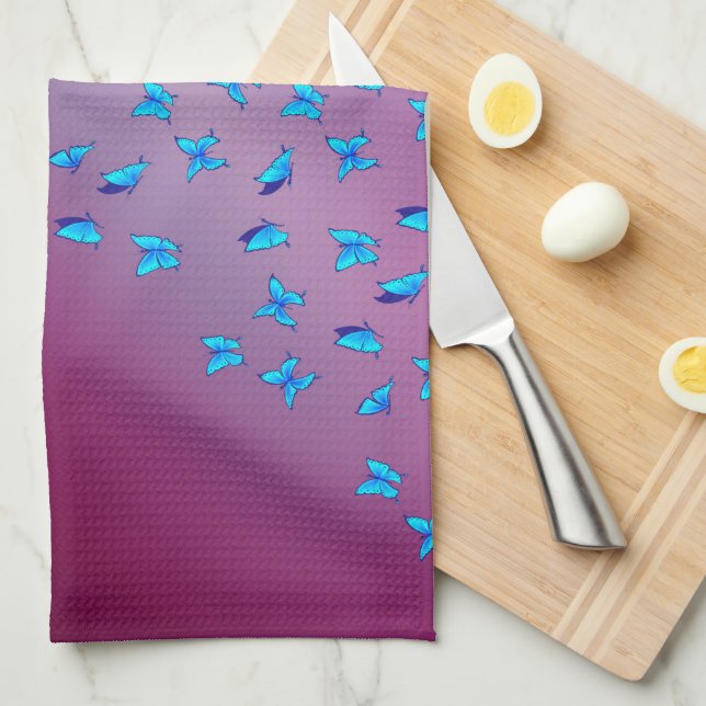 Förnimmad Butterflies Rosa Tea Towel Kökshandduk (Vikt i Fjärdedel)