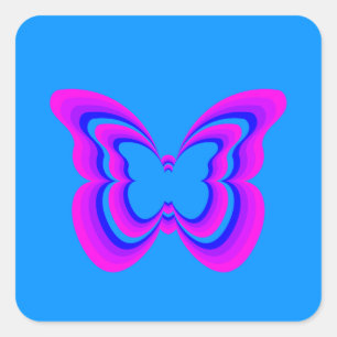 Förnimmad Butterfly Collection-etikett Fyrkantigt Klistermärke