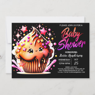 Förnimmad Chocolate Stollig Girl Baby Shower Inbjudningar