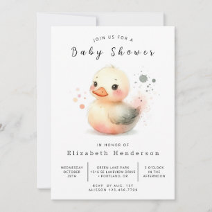 Förnimmad Digital Anka Baby Shower Inbjudningar