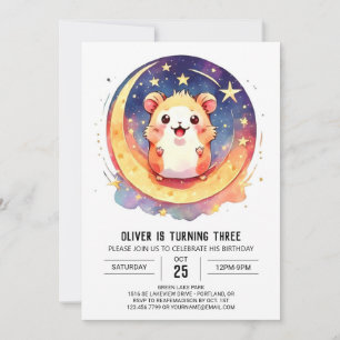 Förnimmad Digital Hamster Birthday Inbjudningar