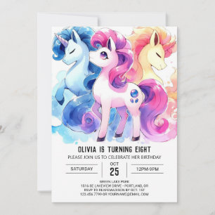 Förnimmad Digital Horse Birthday Inbjudningar