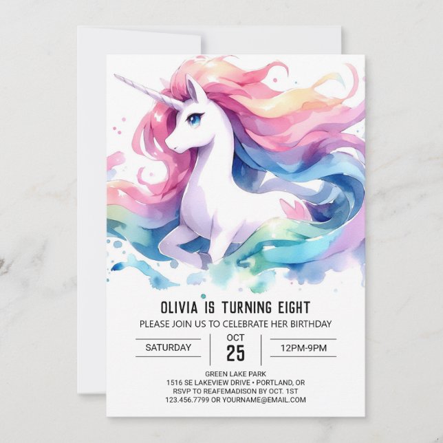 Förnimmad Digital Horse Birthday Inbjudningar (Framsida)