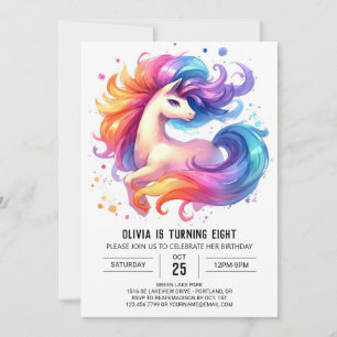 Förnimmad Digital Horse Birthday Inbjudningar