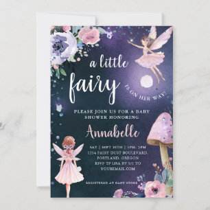 Förnimmad Fairy Girl Baby Shower Inbjudningar