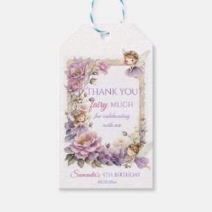 Förnimmad Fairy Whimsical Lila Forest Presentetikett