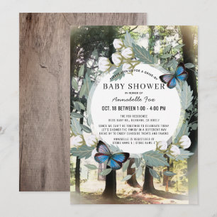 Förnimmad Forest Butterfly Drive by Baby Shower Inbjudningar