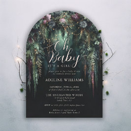 Förnimmad Forest Fairy Woodland Arch Baby Shower Inbjudningar