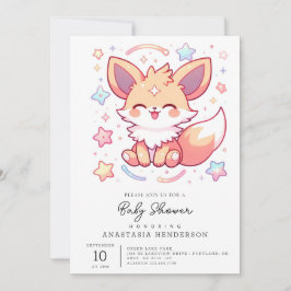 Förnimmad Forest Fox Baby Shower Inbjudningar