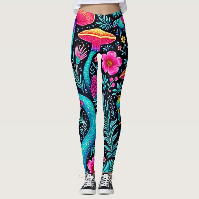 Förnimmad Forest Whimsical Dream Design Leggings (Framsida)