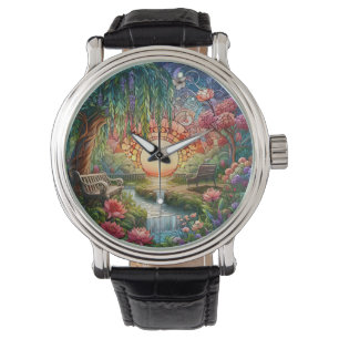 Förnimmad glasmosaik armbandsur
