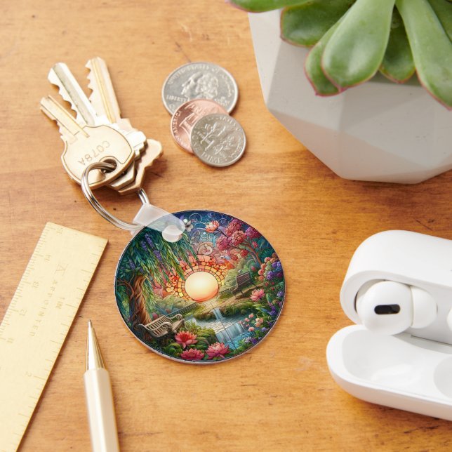 Förnimmad glasmosaik nyckelring (Skrivbord)