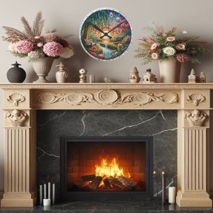 Förnimmad glasmosaik rund klocka