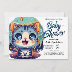 Förnimmad Kattunge Whimsical Baby Shower Inbjudningar