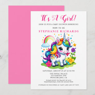 Förnimmad magic Unicorn Baby Shower Inbjudningar