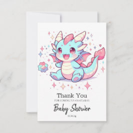 Förnimmad Majestic Dragon Baby Shower Tack Kort