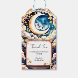 Förnimmad Måne Celestial Baby Shower Presentetikett