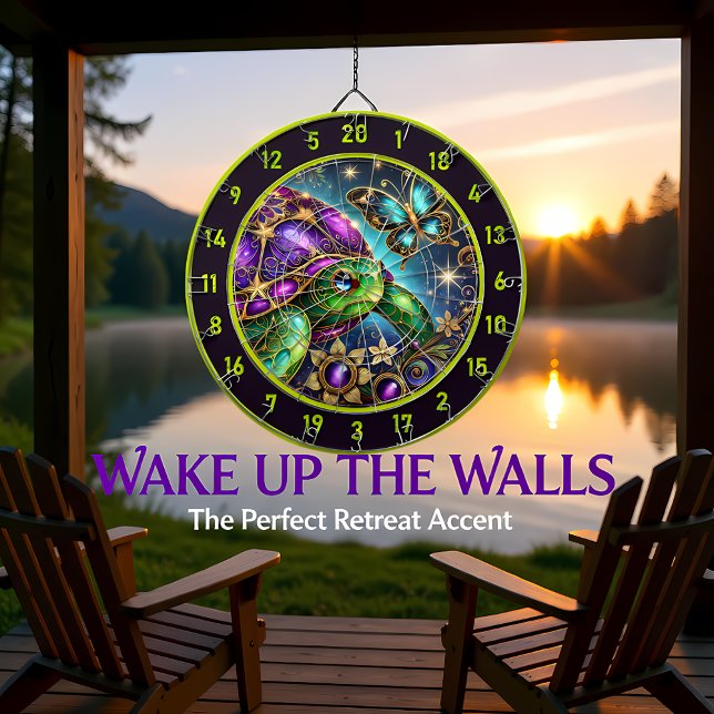 Förnimmad Turtle Butterfly Fantasy Lodge Decor Darttavla (Skapare uppladdad)