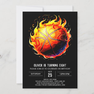 Förnimmad utskriven Basketball Birthday Inbjudningar