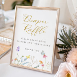 Förnimmade Butterflies Diaper Raffle Poster
