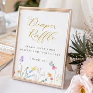 Förnimmade Butterflies Diaper Raffle Poster