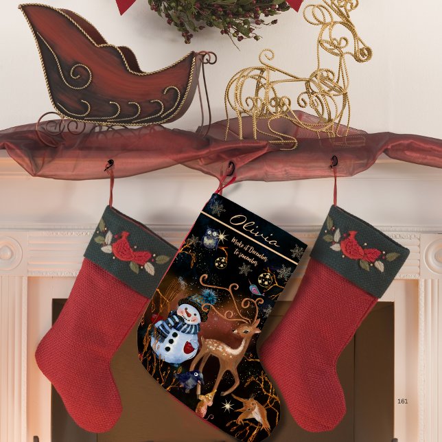 Förnimmade skogsbruksdjur - Helgdag Stocking-Woodl Liten Julstrumpa (Enchanted Forest Holiday Stocking -Woodland Animals)