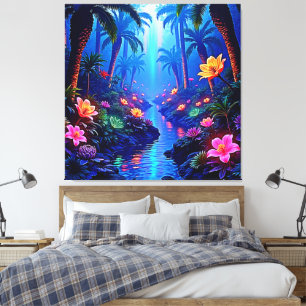 Förnimmade Vibrant River Dream Canvastryck