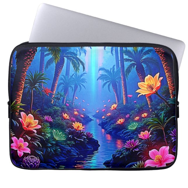 Förnimmade Vibrant River Dream Laptop Fodral (Framsidan)