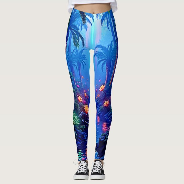Förnimmade Vibrant River Dream Leggings (Framsida)