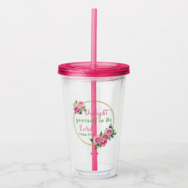 "Förnöj dig i Herren" Fuchsia Rosa Take Away Mugg