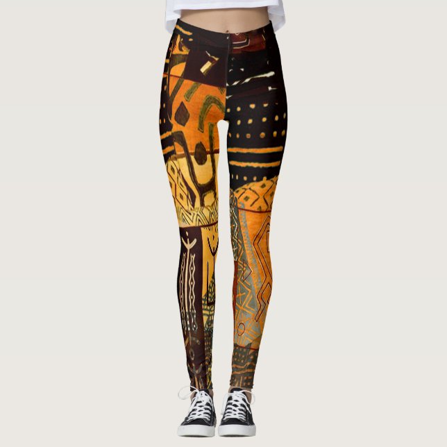 Forntida afrikansk trasa leggings (Framsida)
