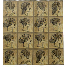 Forntida antik duschgardin för Grecian grekiska