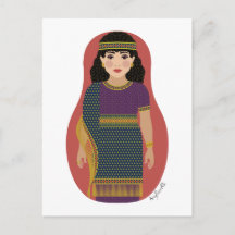 Forntida assyrisk Matryoshka vykort