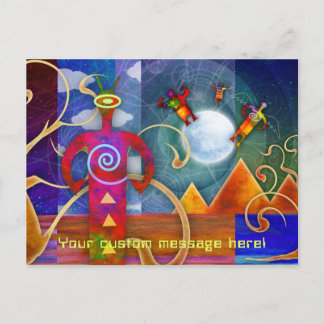 Forntida Astro Utomjordiska Änglar Uppstigande Vykort