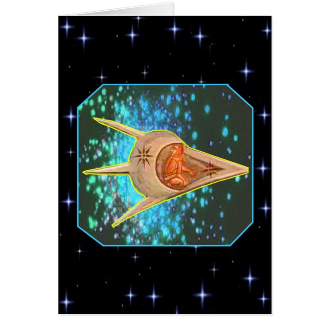 Forntida astronaut hälsningskort (Framsidan)