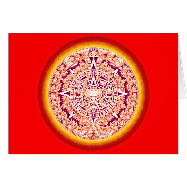 Forntida Aztec kalender Hälsningskort (Framsidan Horizontal)