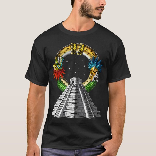 Forntida aztekisk pyramid t shirt (Framsida)