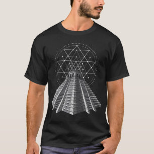 Forntida aztekisk pyramid t shirt